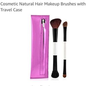 Cosmetic Natural Hair Makeup BrusheswTravel Case💄